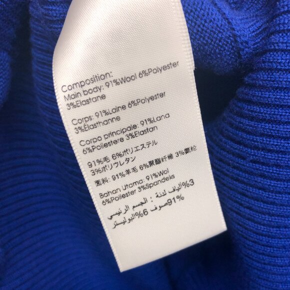 BNWT Premium 3.1 Phillip Lim Blue Merino Wool Cable Crewneck Crop Top - Picture 10 of 10